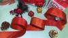 Item No. : 2023 Christmas Gift Packaging Decoration DIY Orange-red Double-sided Wire Webbing 3.8cm Specification image